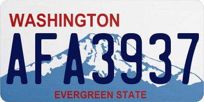 WA license plate AFA3937