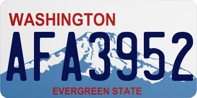 WA license plate AFA3952