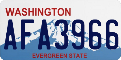 WA license plate AFA3966