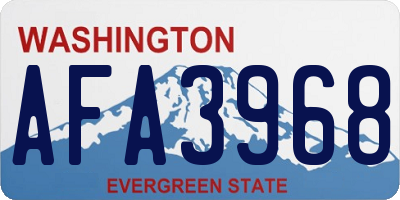 WA license plate AFA3968