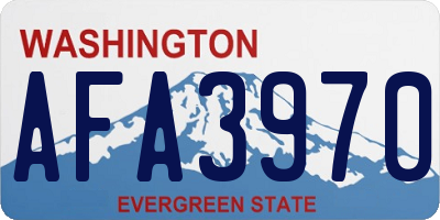 WA license plate AFA3970