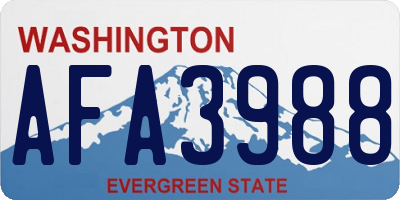 WA license plate AFA3988