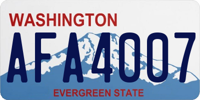 WA license plate AFA4007