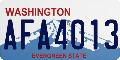 WA license plate AFA4013