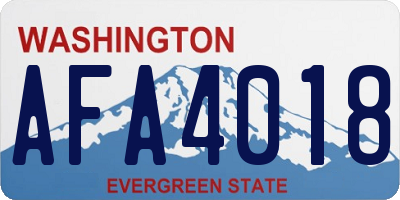 WA license plate AFA4018