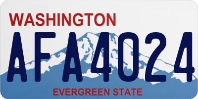 WA license plate AFA4024