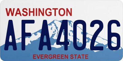 WA license plate AFA4026