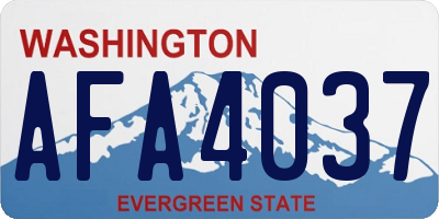 WA license plate AFA4037