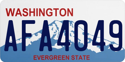 WA license plate AFA4049