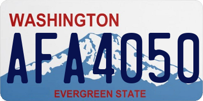 WA license plate AFA4050