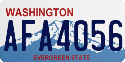 WA license plate AFA4056
