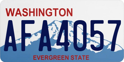 WA license plate AFA4057