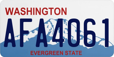 WA license plate AFA4061