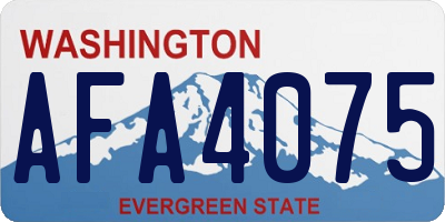 WA license plate AFA4075