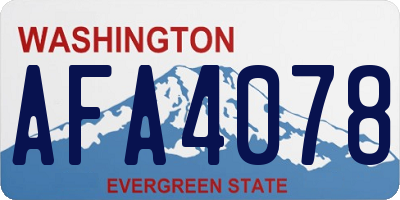 WA license plate AFA4078