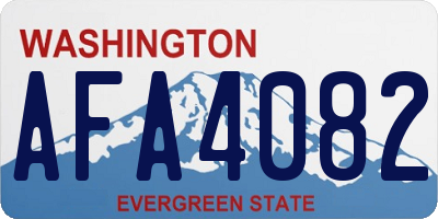 WA license plate AFA4082