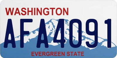WA license plate AFA4091