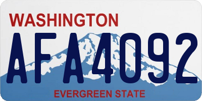 WA license plate AFA4092