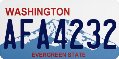 WA license plate AFA4232