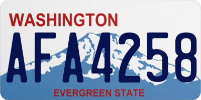 WA license plate AFA4258
