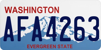 WA license plate AFA4263