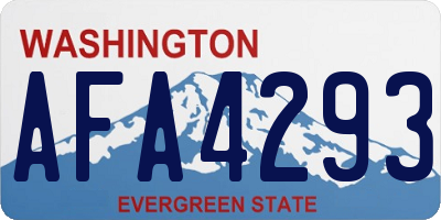 WA license plate AFA4293