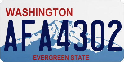 WA license plate AFA4302