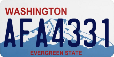 WA license plate AFA4331