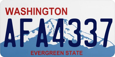 WA license plate AFA4337