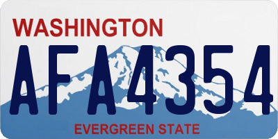 WA license plate AFA4354