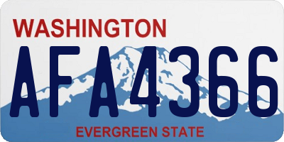 WA license plate AFA4366