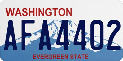 WA license plate AFA4402