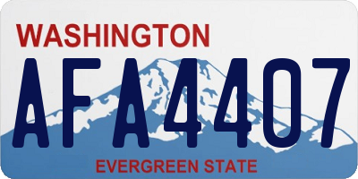 WA license plate AFA4407