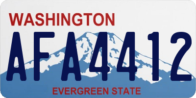 WA license plate AFA4412