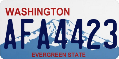 WA license plate AFA4423