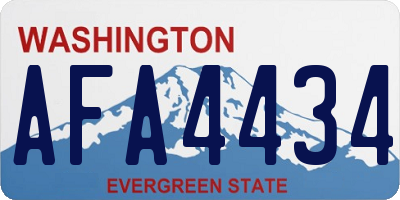 WA license plate AFA4434