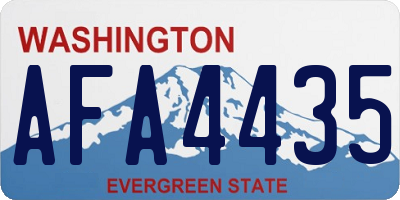 WA license plate AFA4435