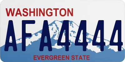 WA license plate AFA4444
