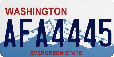 WA license plate AFA4445