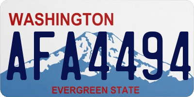 WA license plate AFA4494