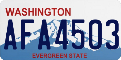 WA license plate AFA4503