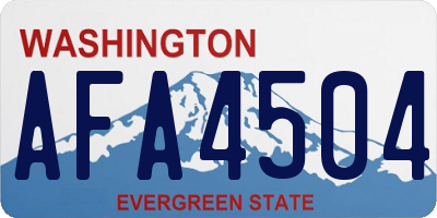 WA license plate AFA4504