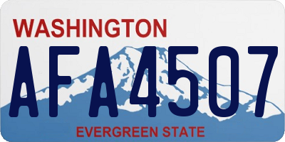 WA license plate AFA4507