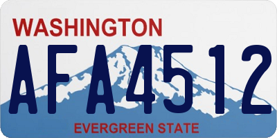 WA license plate AFA4512