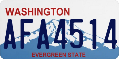 WA license plate AFA4514