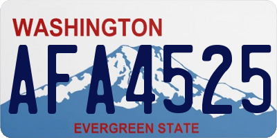 WA license plate AFA4525