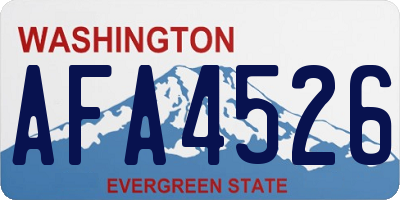 WA license plate AFA4526