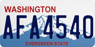 WA license plate AFA4540