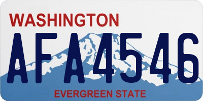 WA license plate AFA4546