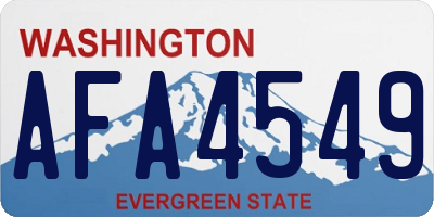 WA license plate AFA4549